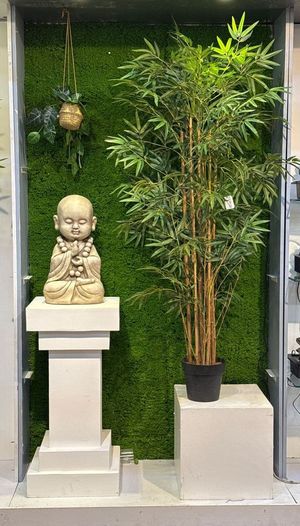 20(50CM) DECORATIVE HANGING PLANT WITH BLACK PLASTIC POT - 592-301636