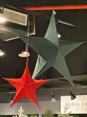 X-MAS STAR 110CM VELVET FABRICGREEN - 202-3800018